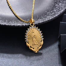 WANDO Золото Цвет Девы Марии подвеска с инкрустацией с камнями Кулон ожерелье цепь подарки подруге вечерние ювелирные изделия 2024 - купить недорого