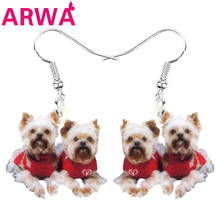 ARWA Acrylic Christmas Double Yorkshire Dog Earrings Animal Drop Dangle Jewelry For Women Girls Kids Festival Decoration Gift 2024 - buy cheap