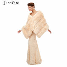 JaneVini-chales de piel sintética para mujer, chaqueta cálida de fiesta, accesorios de boda, invierno, 2020 2024 - compra barato