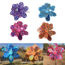 Double Layer Peacock Sequins Windmill Colorful Wind Spinner Kids Toy New 2024 - buy cheap