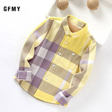 GFMY 2019  Winter 100% Cotton Full Sleeve Fashion Plus velvet Plaid Boys Shirt 3T-12T Casual Big Kid Clothes Can Be a Coat 2024 - buy cheap