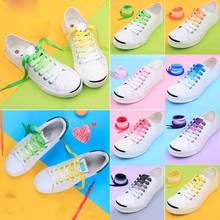 Cordones coloridos para zapatos planos para hombre y mujer, cordones de lona con estampado de arcoíris, informales, 110cm, 1 par 2024 - compra barato