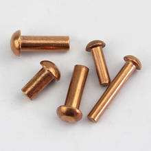 5pcs M6 copper round head rivets semicircular pan solid percussive rivet knocking rivetings riveting 8mm-50mm long 2024 - buy cheap