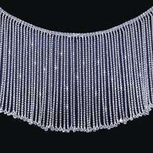Bling 50Cm/Piece Rhinestone Dance Crystal Chain,Width 14Cm,Tassels Decoration Sew On Garment Rhinestone Banding Necklace Trim 2024 - buy cheap