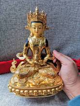 Estatua de Buda Amitayus PUSA de cobre dorado para el hogar, estatua de budismo, Aisa, Tíbet, Salud Segura, buena suerte, 21CM, oferta especial 2021 2024 - compra barato