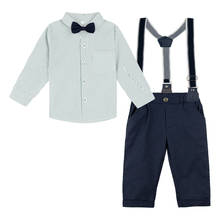 Baby Wedding Cute Outfit Infant Gentleman Formal Clothing Set Toddler Birthday Party Gift Suit Shirt Pants Overalls 2024 - buy cheap