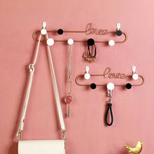 Европейские декоративные крючки из кованого железа с надписью «love» для гостиной, настенный крючок для ключей, металлический крючок для спальни, настенный крючок, вешалка 2024 - купить недорого