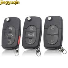 Jingyuqin carcaça de chave remota para carros, com lâmina cr1620/cr2032, suporte para audi tt a2 a3 a4 a6 a8 tt quattro, 2/3/4 botões 2024 - compre barato