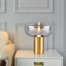 Luminária de mesa em vidro, moderno, nórdico, corpo em prata e ouro, para quarto, sala de estar, jantar, festa, balcão de casa 2024 - compre barato