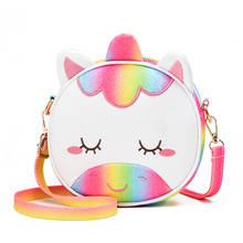Cartoon Unicorn Shoulder Bag Coin Purse Women Handbag Baby Girls Small Messenger Bag Backpacks Square Rainbow Purse 2024 - buy cheap