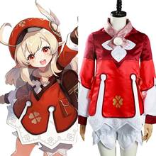 Jogo genshin impact-klee cosplay traje casaco chapéu roupas halloween carnaval terno 2024 - compre barato