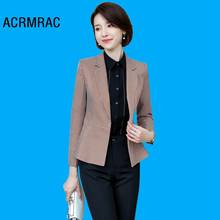 Женский облегающий пиджак, весна-осень, топ, офисный пиджак с длинным рукавом, женские костюмы 9507 2024 - купить недорого