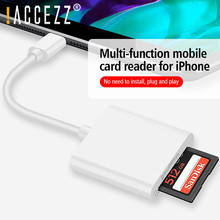 ! Accezz 2 em 1 iluminação para leitor de cartão micro sd para ios13 otg adaptador para iphone 12 11 xs pro max 8 leitor de cartão de memória conversor 2024 - compre barato