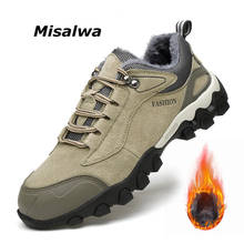 Misalwa-zapatos de cuero informales transpirables para hombre, mocasines cómodos de felpa cálida, ante de cerdo, para invierno y primavera 2024 - compra barato