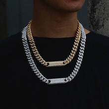 12mm Iced Out Cuban Necklace New Design Smile Chain Full Of Rhinestone Link AAA CZ Clasp Men's Hip Hop Rapper Necklace Gifts 2024 - buy cheap