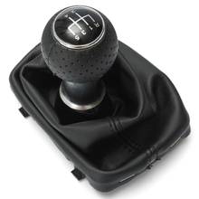 Black 5 Speed Gear Shift Stick Lever Knob Gaiter Gaitor Boot Cover For Audi /A3 /S3 8l, Gear Shift knob, leatherette + plastic 2024 - buy cheap