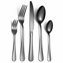 Black Tableware Cutlery Spoon Fork Set 5Pcs Stainless Steel Cutlery Set Dinnerware Fork Spoon Knife Set Eco Friendly Dinner Set 2024 - buy cheap