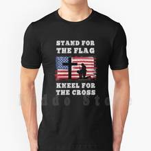 Stand For The Flag Kneel For The Cross American Flag Patriotic T Shirt Print For Men Cotton New Cool Tee Stand For The Flag 2024 - buy cheap