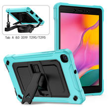Shockproof Silicone PC Stand Tablet Case for Samsung Galaxy TabA Tab A 8.0 2019 T295 T290 Cover with Shoulder Strap Coque Funda 2024 - buy cheap