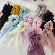 Chffion Hair Scrunchies Fashion Big Bow Women Ponytail Holder Tie Hair Elastic Rubber Bands Hair Accessories Headwear 2024 - buy cheap