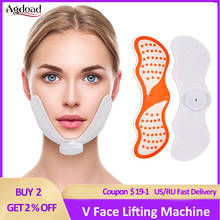 Ems máquina elétrica de levantamento facial, rosto em v, massageador emagrecedor, vibração facial, dispositivo massageador para correção de rosto em v 2024 - compre barato