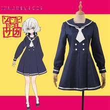 ZOMBIE LAND SAGA Junko Konno Cosplay Costume Custom Girl Navy Blue Dress Bow Tie Academy Skirt 2024 - buy cheap