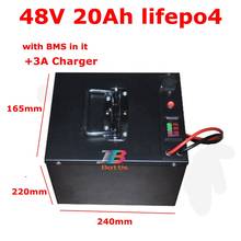 waterproof 48v 20ah lifepo4 battery with 50A BMS for 2500w 1500w motor bike scooter electric bicycle boat + 3A charger 2024 - buy cheap