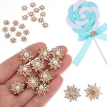 10Pcs/Set 17MM Rhinestone Faux Pearl Snowflake Buttons Flatback Hairpin Decoration DIY Craft Apparel Sewing Accessories 2024 - buy cheap