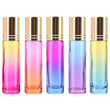 Gradient Ball Bottle 5pcs 5ml Thick Glass Roll On Essential Oil Empty Parfum Bottles Roller Ball 5 Colors Bottle With Gold Cover 2024 - buy cheap