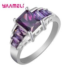 New Luxury Cubic Zirconia 925 Sterling Silver Princess Rings For Women Lady Anniversary Engagement Gift Jewelry Wholesale Anel 2024 - buy cheap
