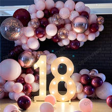 Globos de aluminio de confeti rosa y oro rosa, decoración para fiesta de cumpleaños de niña, arco de guirnalda, 100 Uds. 2024 - compra barato