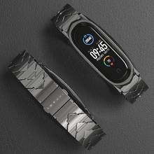 Pulseira de aço inoxidável para smartwatch, correia para modelos xiaomi mi band 6, 4, 3, em metal 2024 - compre barato