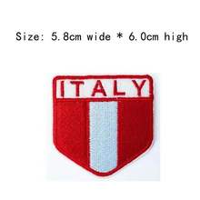 Parche bordado con escudo italiano de 6,0 cm de alto, parche bordado para coser en chaqueta de pecho izquierdo, bolsas de jeans/parche de rayas rojas (10 Uds.) 2024 - compra barato