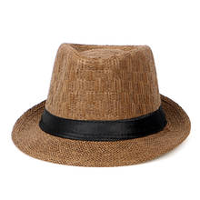 Sombrero Fedora Panamá para Hombre, sombrero de paja de ala corta, sombrero de Jazz para playa, 2020 2024 - compra barato
