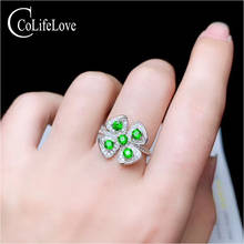 CoLife-Anillo de plata de primera ley y diopside para mujer, sortija, plata esterlina 100%, Circonia cúbica, zirconia, circonita, zirconita, 925 2024 - compra barato