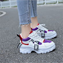 2020 New Spring New Leather Women's Platform Chunky Sneakers Fashion Women Flat Thick Sole Shoes Woman Dad Footwear 2024 - buy cheap