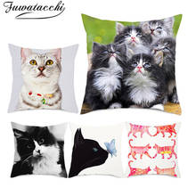 Fuwatacchi Cute Cats Cushion Cover Anilmals Pattern Pillow Covers for Home Sofa Polyester Decorative Throw Pillowcases 45*45cm 2024 - buy cheap