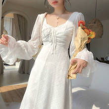 Women Elegant Designer Chiffon Dress Long Sleeve French Party Midi Dress Casual Women's Clothing Autumn 2021 Vintage Fairy Dress 2024 - buy cheap