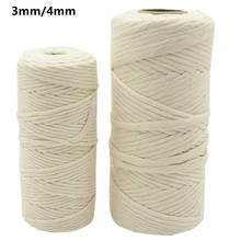 3mm 4mm Macrame Rope Twisted String Cotton Cord For Handmade Natural Beige Rope DIY Home Wedding Accessories Gift 2024 - buy cheap