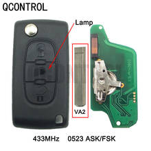 QCONTROL Remote Car Key Light Button for CITROEN Berlingo C3 C2 C5 C4 Picasso 433Mhz 7941 Chip (CE0523 ASK/FSK, 3BT, VA2) 2024 - buy cheap