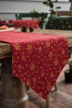 Bronzing Red Christmas Table Runner Mat Tablecloth Flag Pillowcase Placemat Home Party Decorative Tapestry Table Runners 2024 - buy cheap