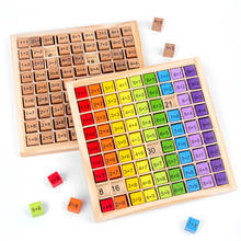 3D Montessori Wooden Toys 9*9 Multiplication Table Math Arithmetic Puzzle Early Educational Interactive Toys For Kids 2024 - buy cheap