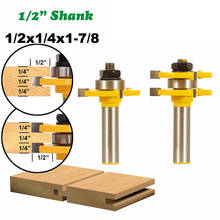 2 шт./компл. 1/2 "12,7 мм хвостовик Фрезерный резак резьба по дереву Язык и паз шарнирная сборка фрезы T-Slot Tenon деревообрабатывающий резак 2024 - купить недорого