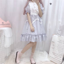 2021 Spring Summer Japanese Lolita aesthetic Vintage Women's Dress Female Girl Cute Kawaii Lace Short Lantern Sleep Blake Goth 2024 - buy cheap