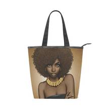 Alza bolsa de lona de alta qualidade, bolsa para compras para meninas afro, preta, feminina, grande listrada, verão, bolsa tote, praia, para mulheres 2024 - compre barato