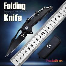 D2 Steel + Black Carbon Fiber Handle Outdoor Sharp Folding Knife Fruit Knife Camping Hunting Multifunctional Wild Survival EDC 2024 - buy cheap
