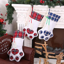 Big Size Christmas Socks Decoration Accessories Christmas Gift Bags Pet Dog Cat Paw Stocking Socks Xmas Tree Hanging Ornaments 2024 - buy cheap