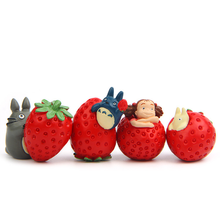 Japan Style Resin Cute Totoro Strawberry Figurines Ornaments My Totoro Animal Model Miniatures Garden Room Decoration 2024 - buy cheap