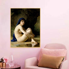 Citon Canvas Oil painting William Adolphe Bouguereau《Seated Nude, 1884》Artwork Poster Picture Modern Wall Decor Home Decoration 2024 - buy cheap