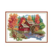 Mill cross stitch kit aida 14ct 11ct count print canvas cross stitches   needlework embroidery DIY handmade 2024 - buy cheap